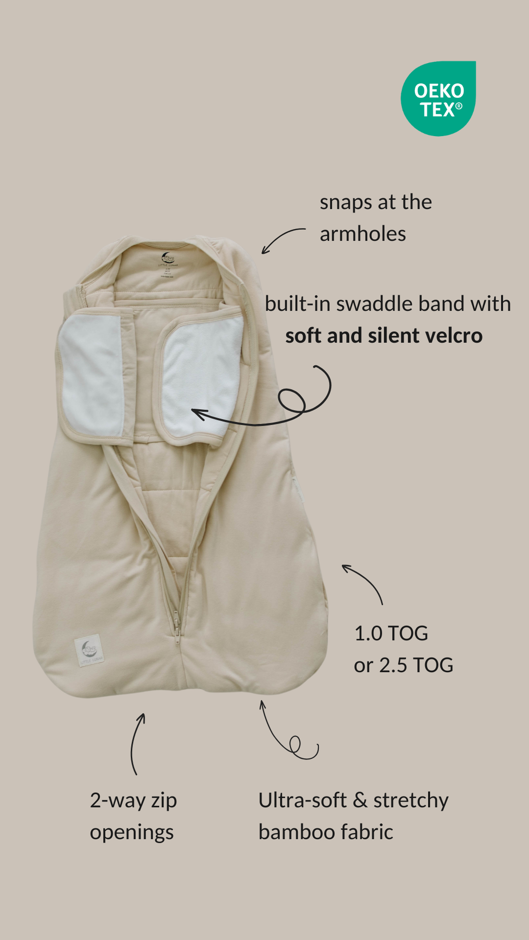 Bamboo Swaddle Sleeping Bag for Babies (0-6 Months)